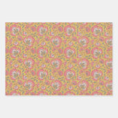indian floral Wrapping Paper Flat Sheet Set of 3 (Voorkant)