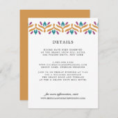 Indian Folk Art Mosterd BRUILOFT Gastgegevens Informatiekaartje (Voorkant / Achterkant)