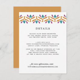 Indian Folk Art Mosterd BRUILOFT Gastgegevens Informatiekaartje