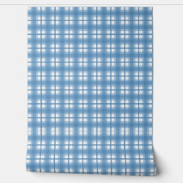 Indian Gingham - Blueberry Soft Blue Behang