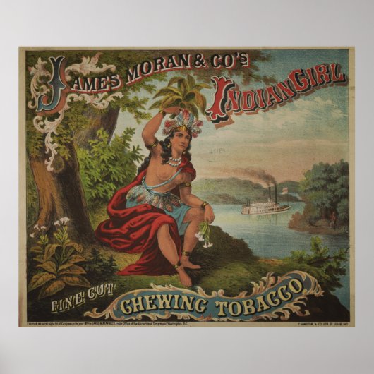 Indian Girl Chewing Tobacco [1874] Poster (Voorkant)