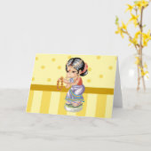 Indian Girl Wenskaart Kaart (Gele Bloem)