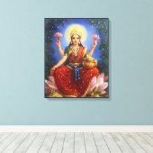 Indian Goddess Ma Lakshmi - Wrapped Canvas (Insitu (Houten vloer))