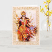 Indian Gods/Ma Durga - Wenskaart Kaart (Gele Bloem)