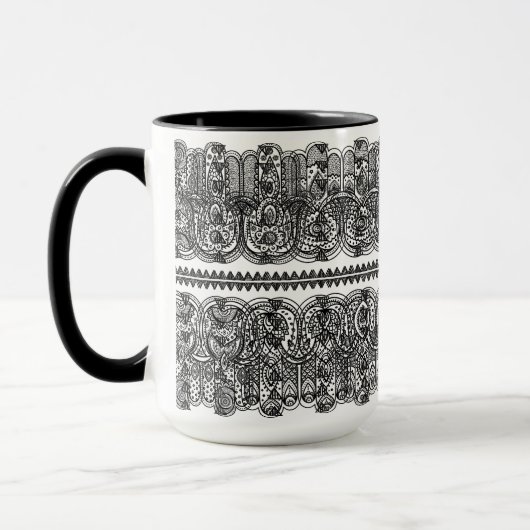 Indian Hand Drawn Hamsa Doodle Mok (Links)