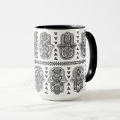 Indian Hand Drawn Hamsa Doodle Mok (Voorkant rechts)