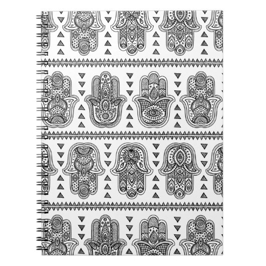 Indian Hand Drawn Hamsa Doodle Notitieboek (Voorkant)
