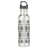 Indian Hand Drawn Hamsa Doodle Waterfles (Achterkant)