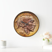 Indian Head Nickel Coin Collector Modern Acryllic Grote Klok (Huis)