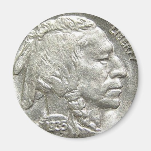 INDIAN HEAD NICKEL MAGNEET (Voorkant)