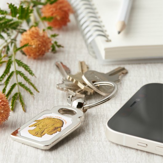 "Indian Head nickel" Metal Sleutelhanger (Zijkant)