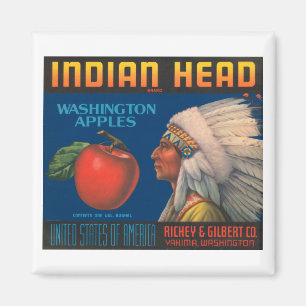 Indian Head Washington Apples  kratellabel Magneet