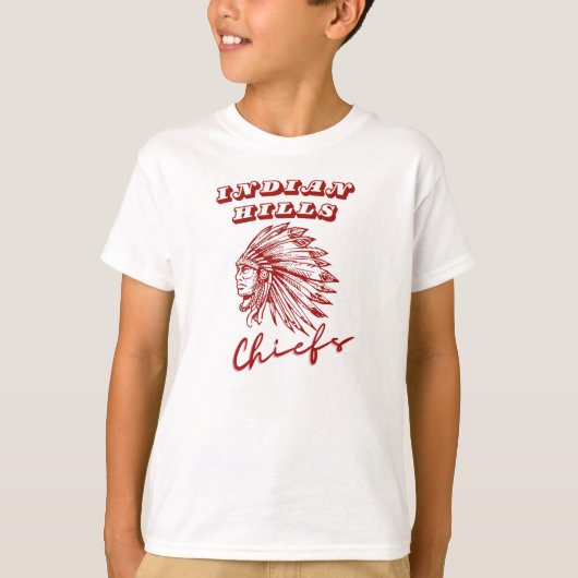 Indian Hills Chiefs Boys' White School Pride T-shi T-shirt (Voorkant)