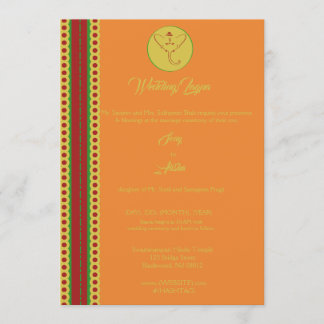Indian Hindu Ganesh Wedding Invite Garba Mehndi Kaart