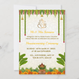 Indian Housewarming Invitation Kaart