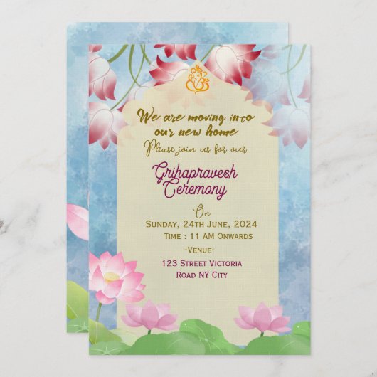 Indian Housewarming Invitations  Kaart (Voorkant / Achterkant)