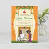 Indian Housewarming nodigt Digital Gruhapravesam u Kaart (Staand voorkant)