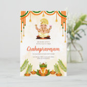 Indian Housewarming uitnodiging Gruhapravesam (Staand voorkant)