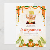 Indian Housewarming uitnodiging Gruhapravesam (Voorkant / Achterkant)