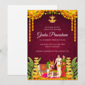 Indian Housewarming uitnodiging Gruhapravesham (Voorkant / Achterkant)