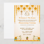 Indian Housewarming Uitnodigingskaart, Gruh Praves Kaart (Voorkant / Achterkant)