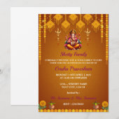 Indian Housewarming Uitnodigingskaart, Gruh Praves Kaart (Voorkant / Achterkant)