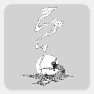 Indian in zijn eenzaamheid door NC Wyeth Vintage W Vierkante Sticker