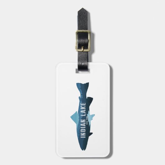 Indian Lake New York Fish Bagagelabel (Voorkant verticaal)