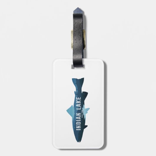 Indian Lake New York Fish Bagagelabel (Achterkant verticaal)