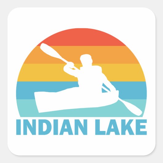 Indian Lake New York Kayak Vierkante Sticker (Voorkant)