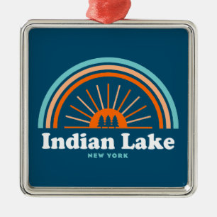 Indian Lake New York Regenboog Metalen Ornament
