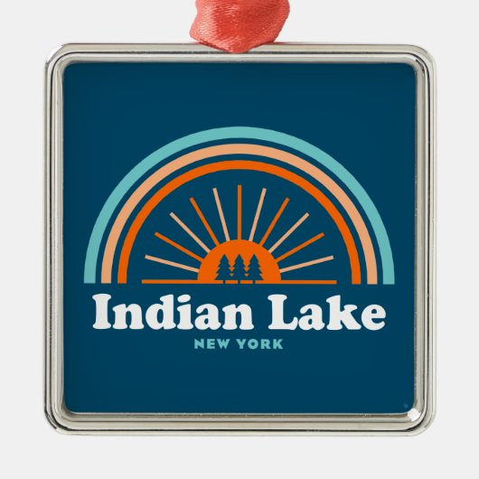 Indian Lake New York Regenboog Metalen Ornament (Voorkant)