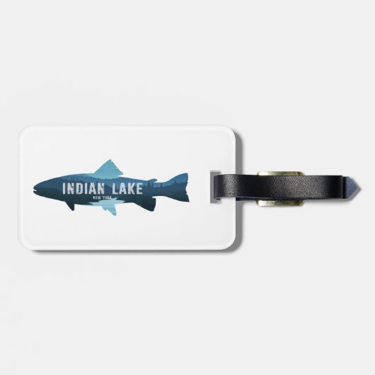 Indian Lake New York Vis Bagagelabel (Achterkant horizontaal)
