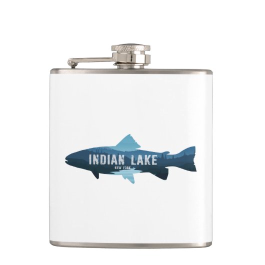 Indian Lake New York Vis Heupfles (Voorkant)