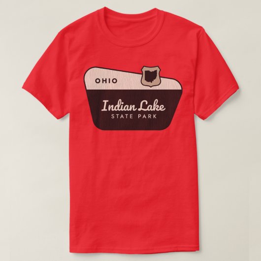 Indian Lake State Park Ohio Welkomstbord T-shirt (Design voorkant)