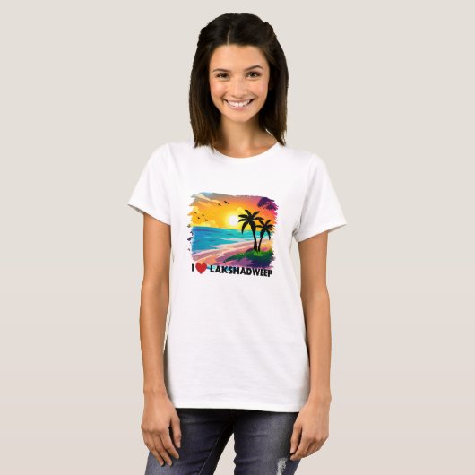 Indian Lakshadweep strand vakantie T-shirt, India  T-shirt (Voorkant volledig)