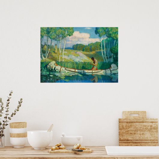 Indian Love Call, 1927, van Newell Convers Wyeth Poster (Keuken)