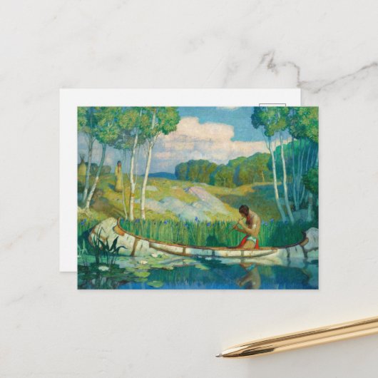 Indian Love Call van Newell Convers Wyeth Briefkaart (Voorkant / Achterkant in situ)