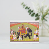 INDIAN MAHARAJA OVER ROYAL HUNT RIDING ELEPHANT BRIEFKAART (Staand voorkant)