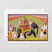 INDIAN MAHARAJA OVER ROYAL HUNT RIDING ELEPHANT BRIEFKAART (Voorkant / Achterkant)