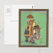 INDIAN MAHARAJAH OVER GEDECORATEERDE ROYALE ELEPHA BRIEFKAART (Voorkant / Achterkant)