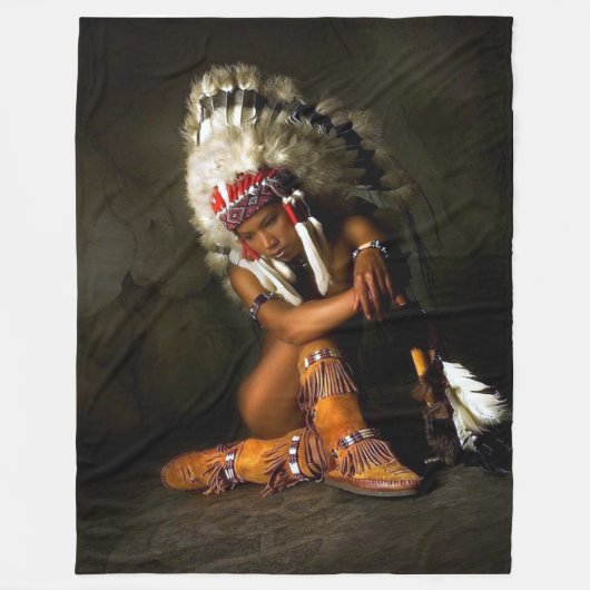 INDIAN MAIDEN Fleece Blankets (Voorkant)
