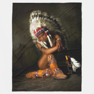 INDIAN MAIDEN Fleece Blankets Deken