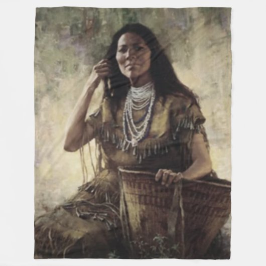 INDIAN MAIDEN FLEECE DEKEN (Voorkant)