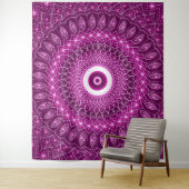 Indian Mandala roze Modern Stijlvolle Yoga Boho Sc Wandkleed (In situ)
