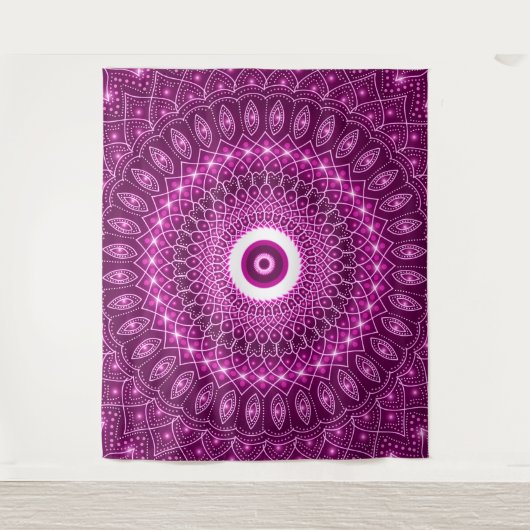 Indian Mandala roze Modern Stijlvolle Yoga Boho Sc Wandkleed (Voorkant)