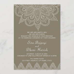 Indian Mehndi Hindu Elegante Stijlvolle Groene Huw Kaart