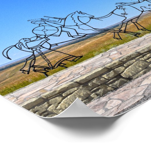 Indian Memorial Sculpture, Little Bighorn, Montana Poster (Hoek)