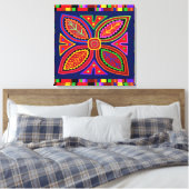Indian Mola Flora Canvas Afdruk (Insitu (Slaapkamer))
