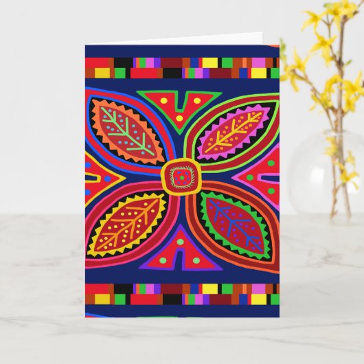 Indian Mola Flora Kaart (Gele Bloem)